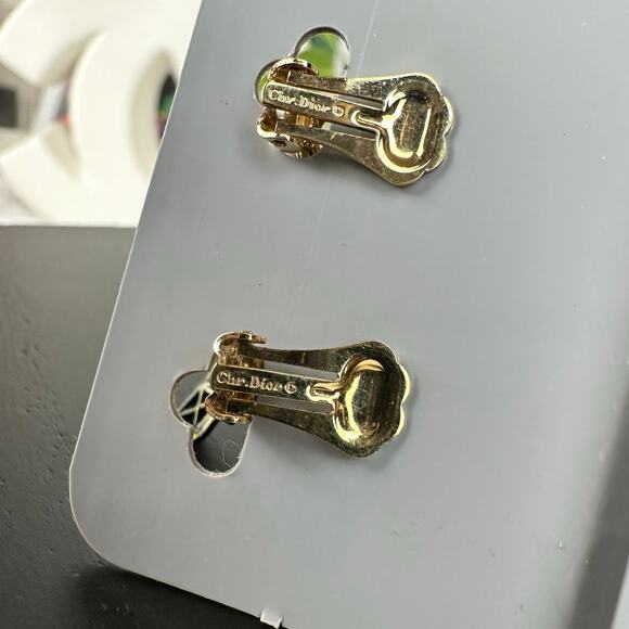 Christian Dior vintage clip-on earrings Brand New - Picture 3 of 3